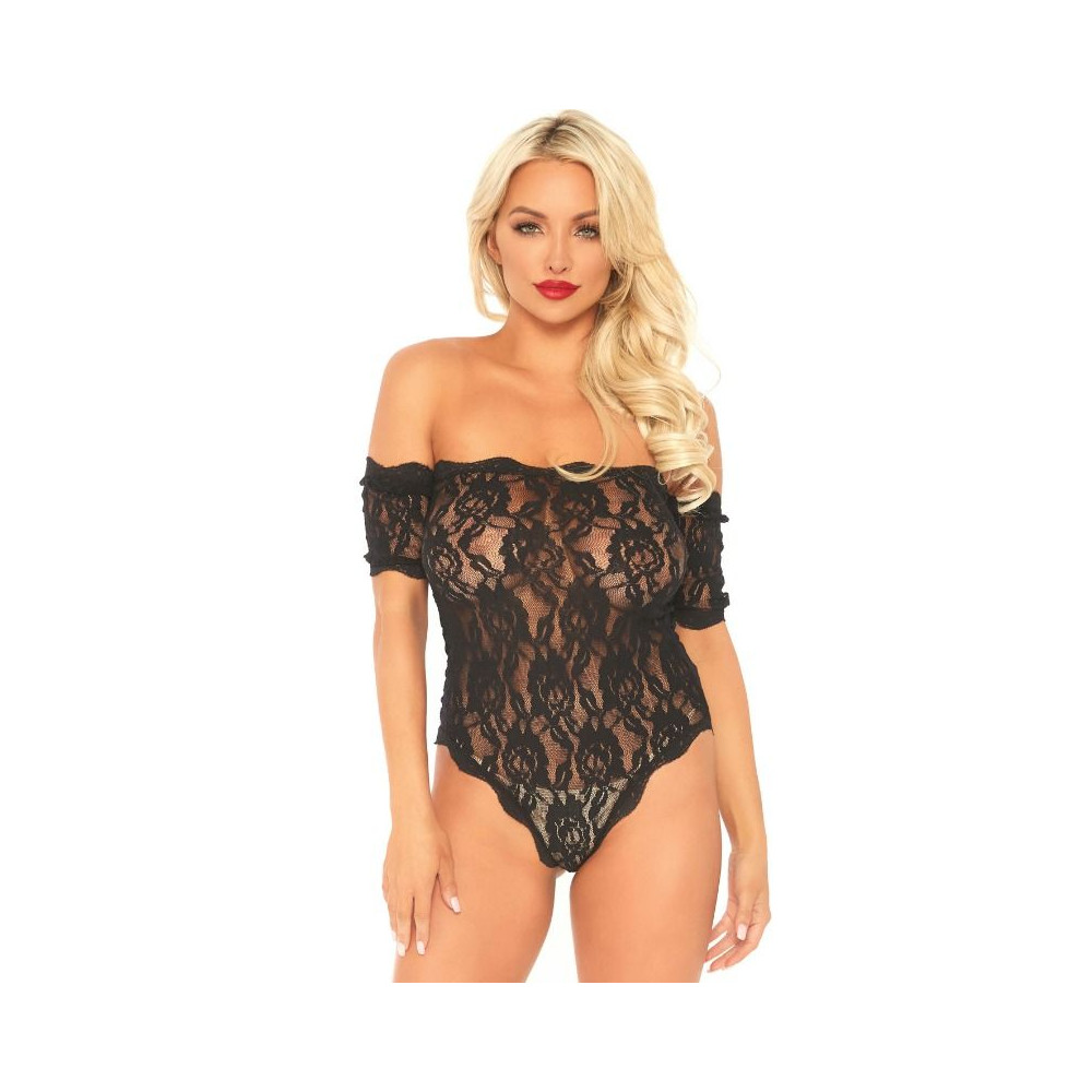 LEG AVENUE TEDDY DENTELLE FLORALE S / M