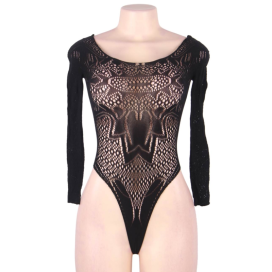 QUEEN LINGERIE TEDDY MANCHES LONGUES SL