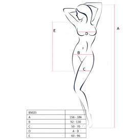 PASSION WOMAN BS025 ROBE BODYSTOCKING STYLE BLANC TAILLE UNIQUE