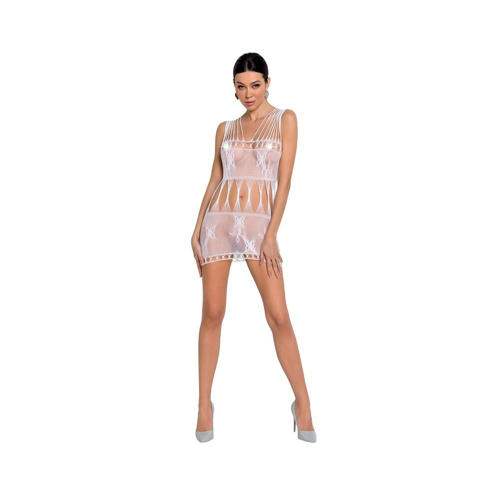 BODYSTOCKING PASSION WOMAN BS090 - BLANC TAILLE UNIQUE