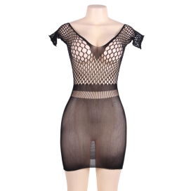 QUEEN LINGERIE MANCHES COURTES NET-DRESS SL