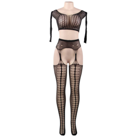 QUEEN LINGERIE BODYSTOCKING TOP À MANCHES LONGUES SL