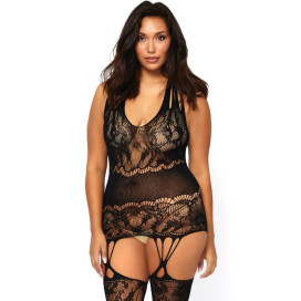 LEG AVENUE BODYSTOCKING DISE OU FLORAL PLUS TAILLE