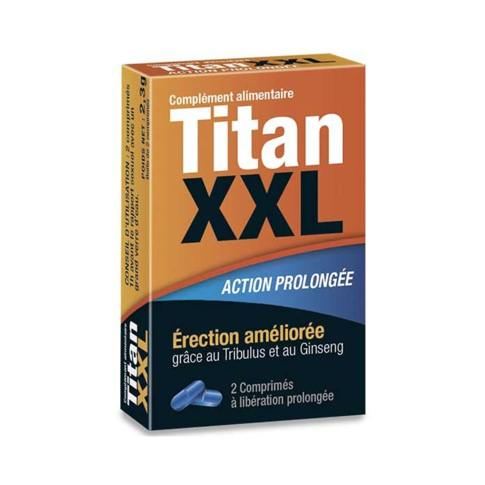 TITAN XXL ERECTION ET AUGMENTER LA TESTOSTÉRONE 2 PILULES