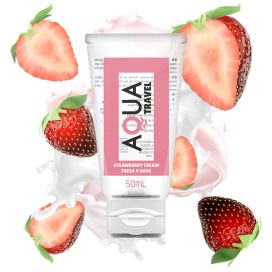 AQUA TRAVEL LUBRIFIANT À BASE D''EAU SAVEUR DE CRÈME FRAISE - 50 ML