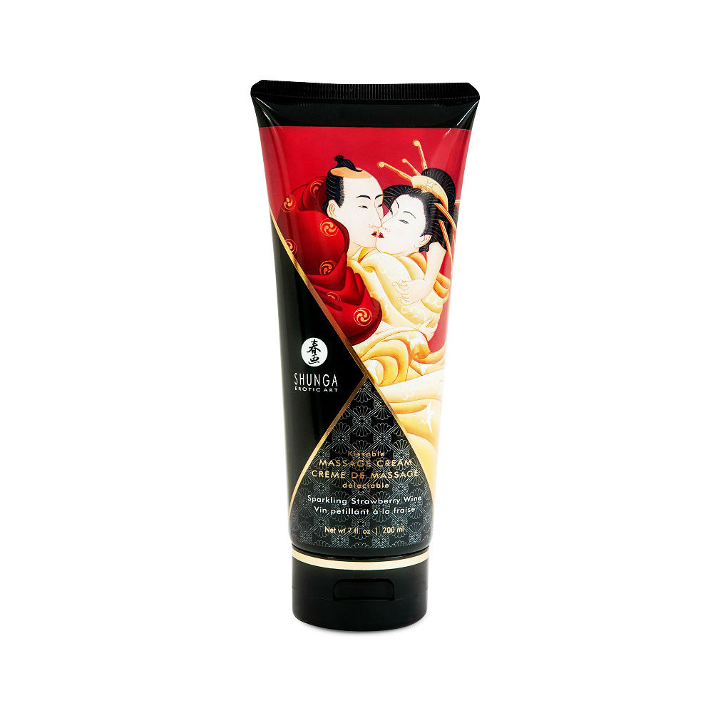 SHUNGA MASSAGE CREAM KISSABLE SPARKLING STRAWBERRY WINE 200 ML