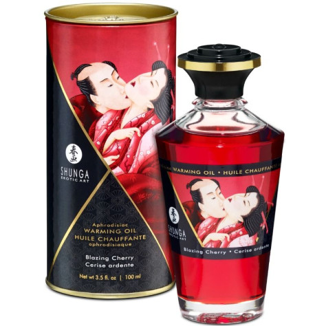 SHUNGA APHRODISIAQUE HUILE CHAUFFANTE CERISE FLAMBANTE 100 ML