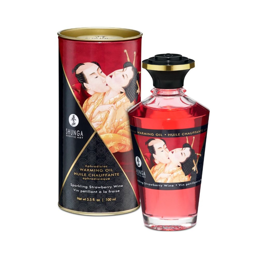 SHUNGA APHRODISIAC WARMING OIL SPARKLING STRAWBERRY WINE 100 ML