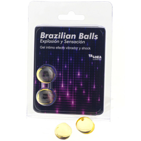 TALOKA - 2 BALLES BRÉSILIENNES GEL EXCITANT VIBRANT  EFFET CHOC