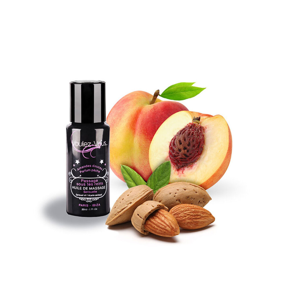 HUILE DE MASSAGE VOULEZ-VOUS SENSUEL - AMANDES DOUCES  PÊCHE 30 ML