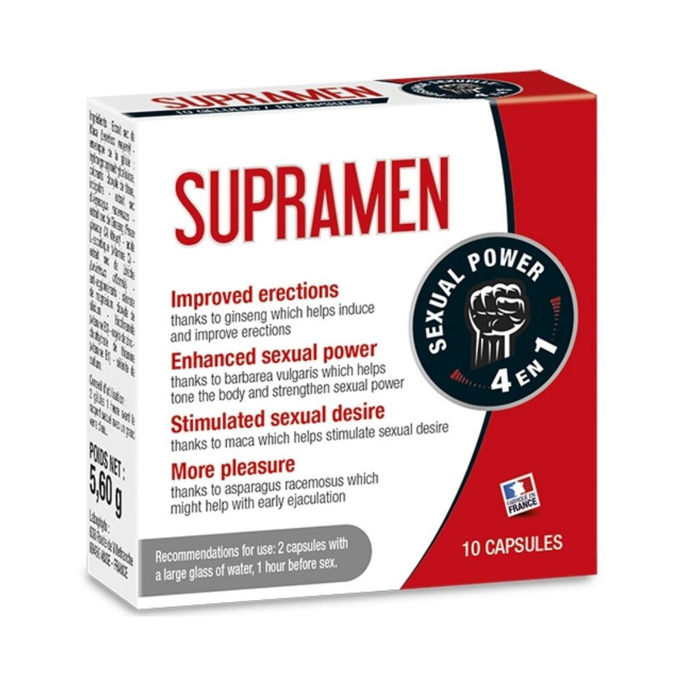 SUPRAMEN 10 CAPSULES PUISSANCE SEXUELLE 4 EN 1