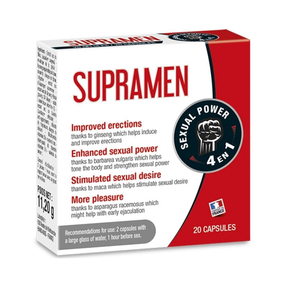 SUPRAMEN 20 CAPSULES PUISSANCE SEXUELLE 4 EN 1