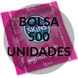 SKINS CONDOMS DOTS RIBS BAG 500 UDS