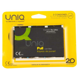 UNIQ PULL PRESERVATIFS SANS LATEX AVEC BANDES 3 UNITES