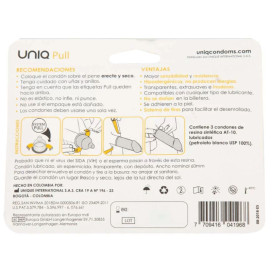 UNIQ PULL PRESERVATIFS SANS LATEX AVEC BANDES 3 UNITES