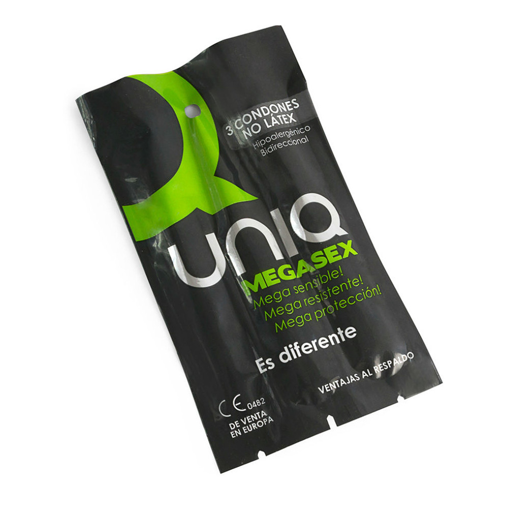 UNIQ MEGASEX LATEX FREE SENSITIVE CONDOMS 3 UNITS