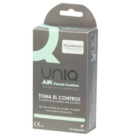 UNIQ AIR PRÉSERVATIF FÉMININ SANS LATEX 3 UNITÉS