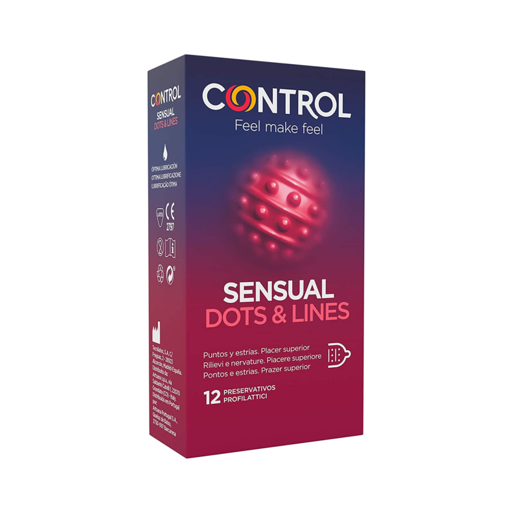 CONTROL SENSUAL DOTS  LINES PUNTOS Y ESTRIAS 12 UDS