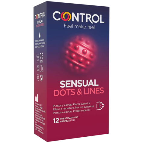 CONTROL SENSUAL DOTS  LINES PUNTOS Y ESTRIAS 12 UDS