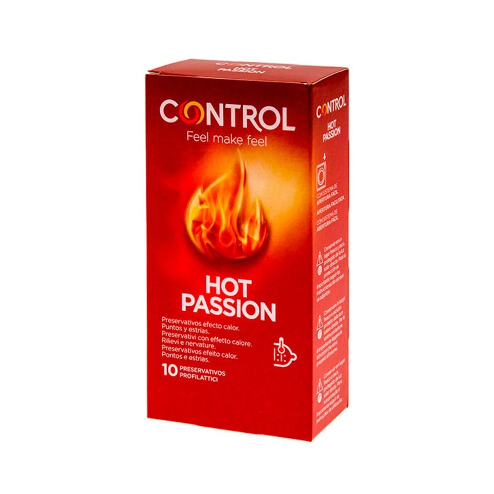 CONTROL HOT PASSION PRESERVATIVOS EFECTO CALOR 10 UNIDADES