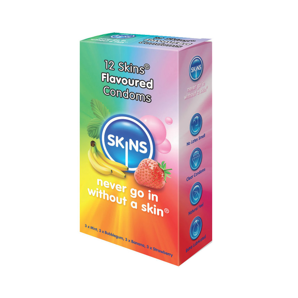 SKINS CONDOM SAVEURS PAQUET DE 12