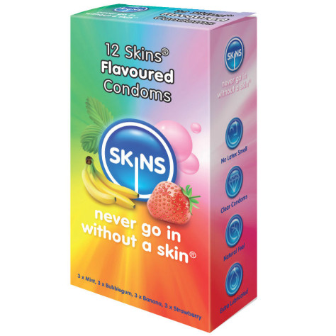 SKINS CONDOM SAVEURS PAQUET DE 12