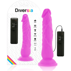 DIVERSIA FLEXIBLE VIBRATING DILDO 21 CM - PURPLE