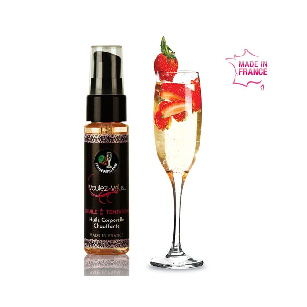 HUILE CORPS RÉCHAUFFANTE VOULEZ-VOUS - CAVA AUX FRAISES 35 ML