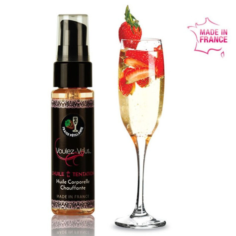 HUILE CORPS RÉCHAUFFANTE VOULEZ-VOUS - CAVA AUX FRAISES 35 ML