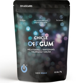 WUG GUM OFF VALERIAN, TRYPTOPHAN, LEMON BALM AND MELATONIN 10 UNITS