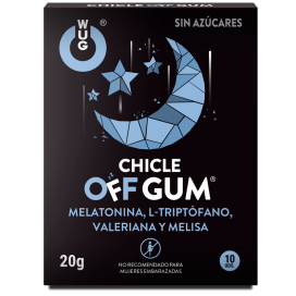 WUG GUM OFF VALERIAN, TRYPTOPHAN, LEMON BALM AND MELATONIN 10 UNITS