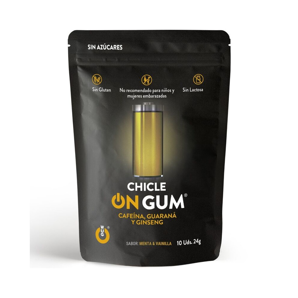 WUG GUM ON CAFFEINE, GINSENG AND GUARANA GUM 10 UNITS