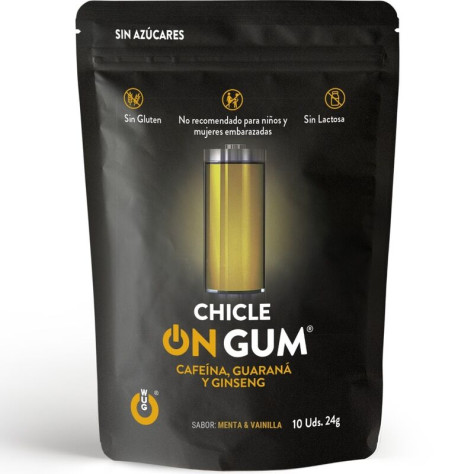 WUG GUM ON CAFFEINE, GINSENG AND GUARANA GUM 10 UNITS