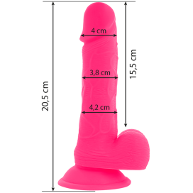 DIVERSIA FLEXIBLE VIBRATING DILDO 20.5 CM - PINK