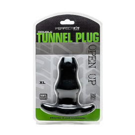 PERFECT FIT DOUBLE TUNNEL PLUG XL LARGE - NOIR