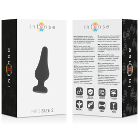 BOUCHON ANAL INTENSE PIPO S SILICONE NOIR 9.8 CM