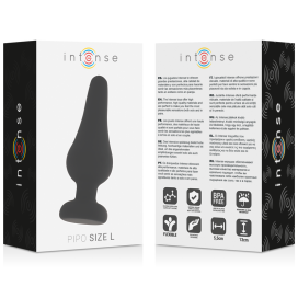 BOUCHON ANAL INTENSE PIPO L SILICONE NOIR 13 CM