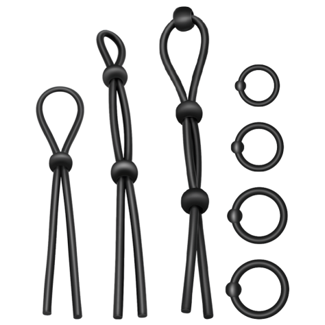 ADDICTED TOYS FLEXIBLE SILICONE COCK RING SET 7 PIECES