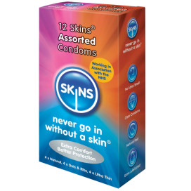 SKINS PRÉSERVATIFS ASSORTIS PACK DE 12