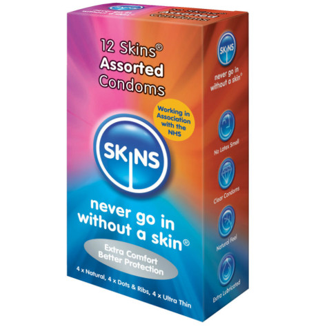 SKINS PRÉSERVATIFS ASSORTIS PACK DE 12