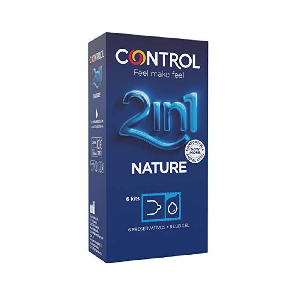 CONTROL DUO NATURA 2-1 PRESERVATIVO + GEL 6 UDS