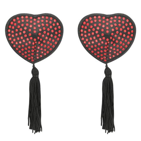 COQUETTE CHIC DESIRE COUVRE TETONS COEUR NOIR / ROUGE