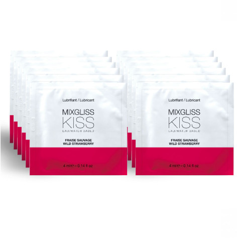 MIXGLISS LUBRIFIANT À L'EAU SAVEUR FRAISE 12 DOSE UNIQUE 4ML