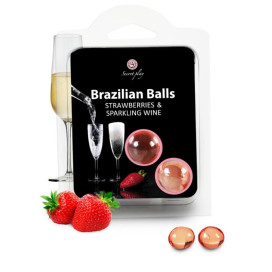 SET 2 BOULES BRÉSILIENNES FRAISES AVEC CAVA