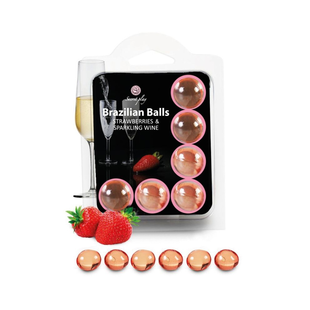 SECRETPLAY SET 6 BALLES BRÉSILIENNES FRAISES AVEC CAVA