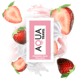 AQUA TRAVEL LUBRIFIANT À BASE D''EAU SAVEUR DE CRÈME FRAISE - 6 ML