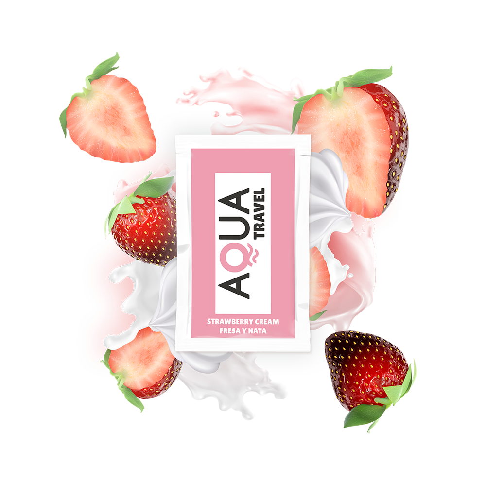 AQUA TRAVEL LUBRIFIANT À BASE D''EAU SAVEUR DE CRÈME FRAISE - 6 ML