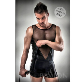 CORPS EN CUIR FÉTICHE CLAIR PAR PASSION MEN LINGERIE. L / XL