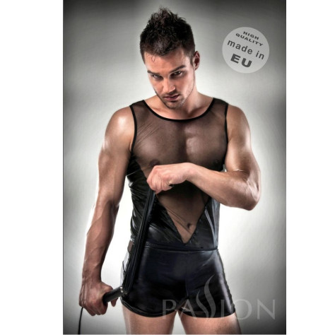 CORPS EN CUIR FÉTICHE CLAIR PAR PASSION MEN LINGERIE. L / XL