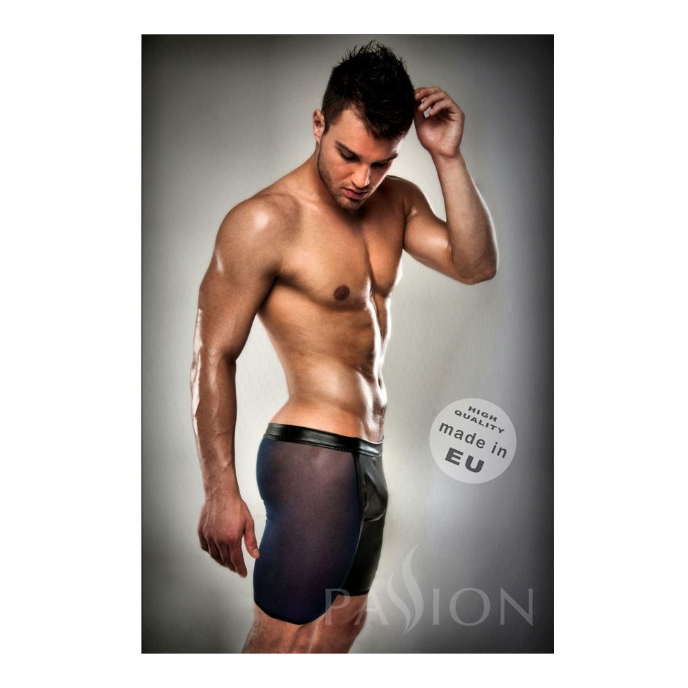 BOXER EN CUIR FETISH NOIR CLAIR PAR PASSION MEN LINGERIE. S / M